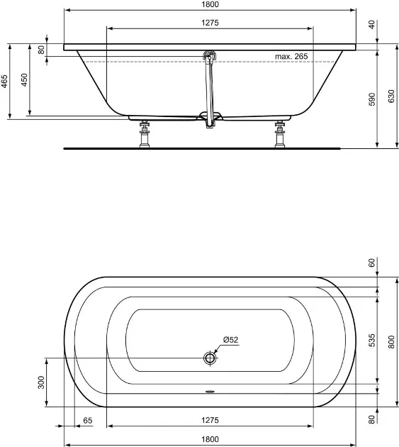 Ideal Standard - Hotline - Fürdőkád - K275601 – 2. kép