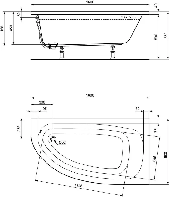 Ideal Standard - Hotline - Fürdőkád - K275701 – 2. kép