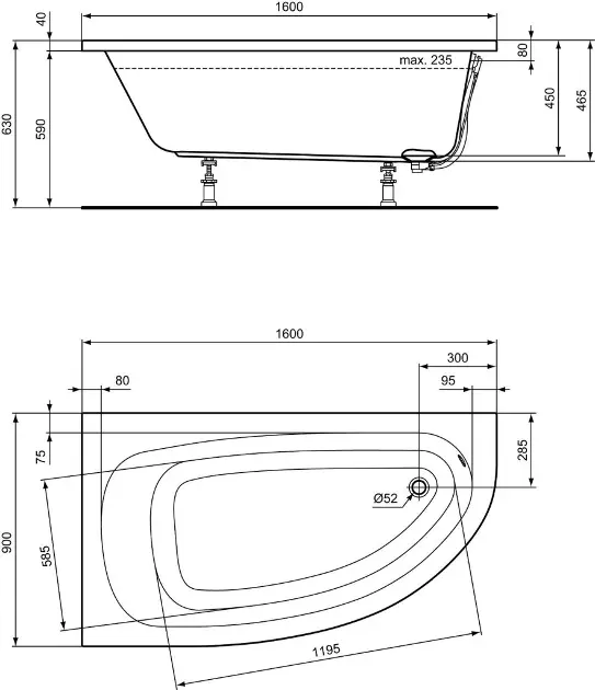 Ideal Standard - Hotline - Fürdőkád - K275801 – 2. kép