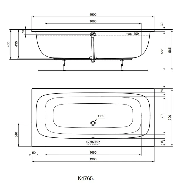 Ideal Standard - i.Life - Fürdőkád - T476501 – 2. kép