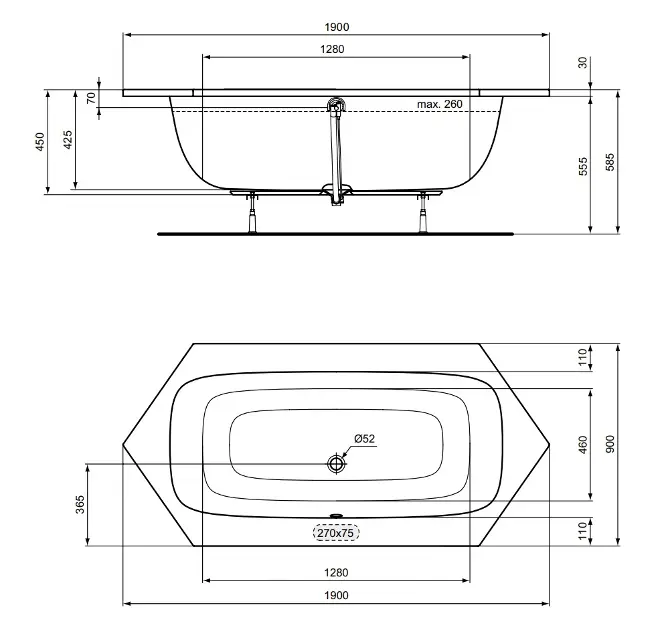 Ideal Standard - i.Life - Fürdőkád - T476701 – 2. kép