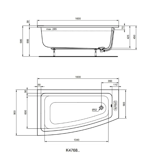 Ideal Standard - i.Life - Fürdőkád - T476801 – 2. kép