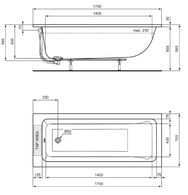 Ideal Standard - La Dolce Vita - Fürdőkád - T540201 – 2. kép