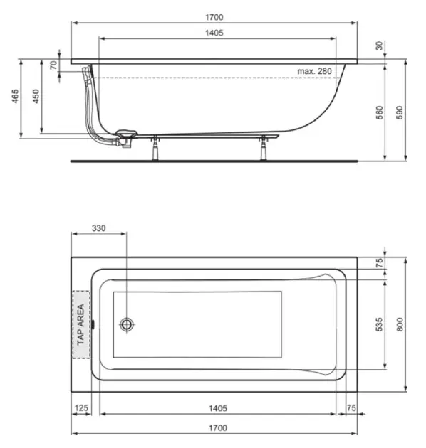 Ideal Standard - La Dolce Vita - Fürdőkád - T540401 – 2. kép