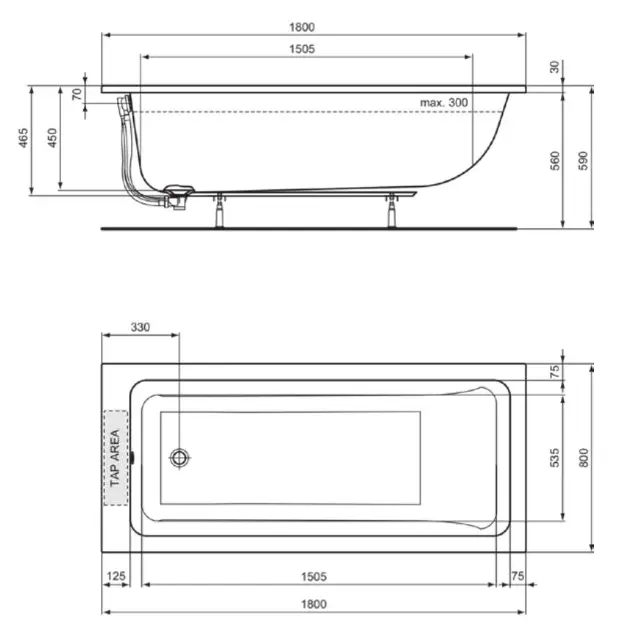 Ideal Standard - La Dolce Vita - Fürdőkád - T540501 – 2. kép