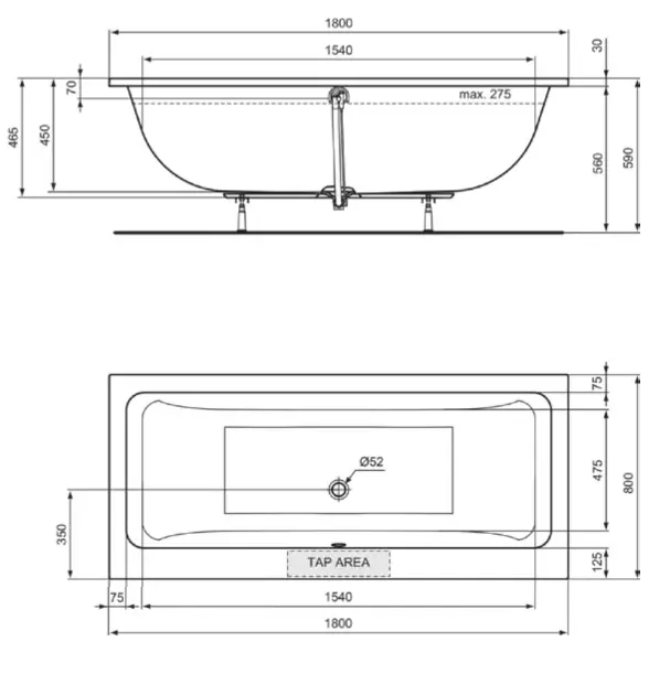 Ideal Standard - La Dolce Vita - Fürdőkád - T540601 – 2. kép