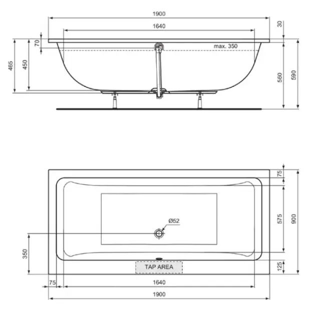 Ideal Standard - La Dolce Vita - Fürdőkád - T540701 – 2. kép