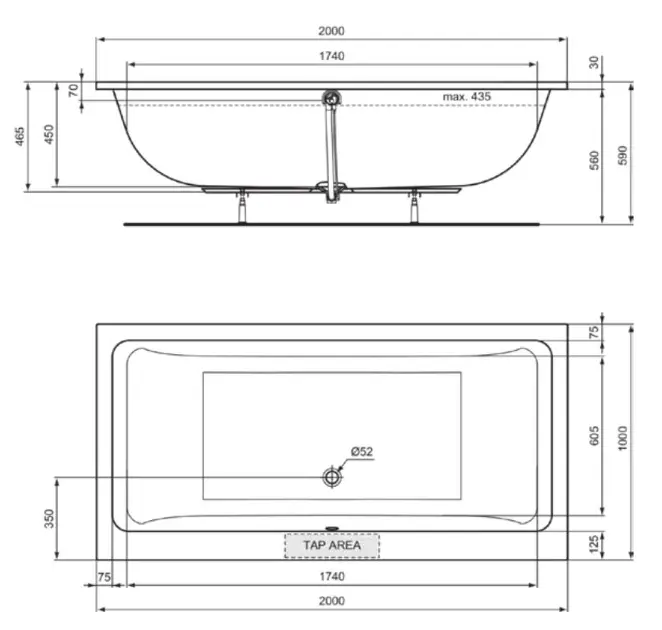 Ideal Standard - La Dolce Vita - Fürdőkád - T540801 – 2. kép