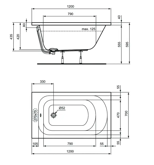 Ideal Standard - Simplicity - Fürdőkád - W004001 – 2. kép