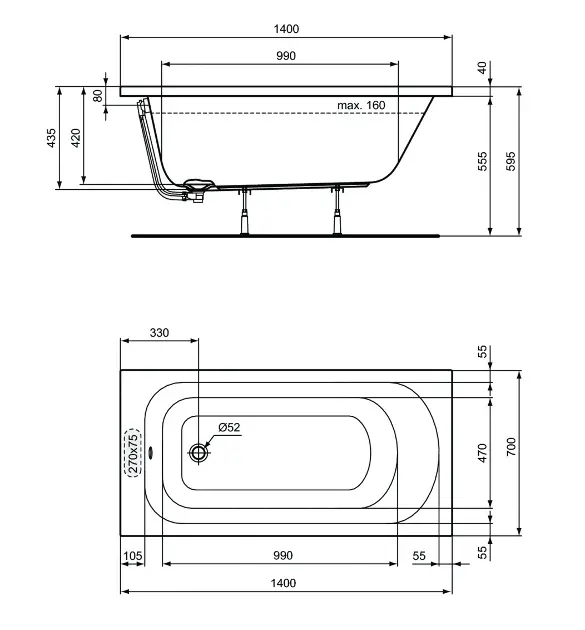 Ideal Standard - Simplicity - Fürdőkád - W004101 – 2. kép
