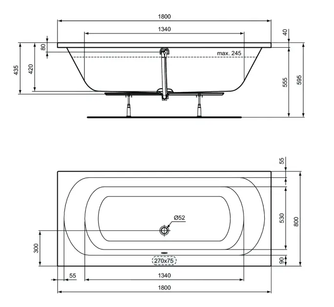 Ideal Standard - Simplicity - Fürdőkád - W004601 – 2. kép