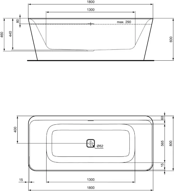 Ideal Standard - Tonic II - Fürdőkád - E398201 – 2. kép
