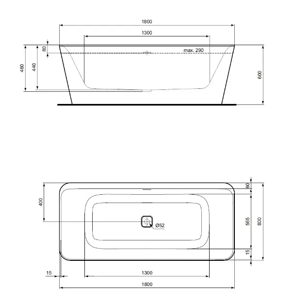 Ideal Standard - Tonic II - Fürdőkád - K8725V3 – 2. kép