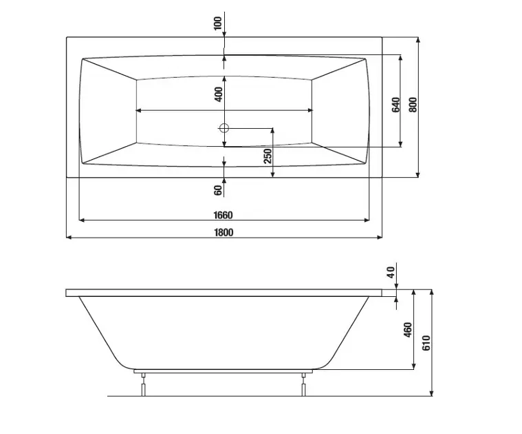 Jika - Cubito Pure - Fürdőkád - H2254200000001 – 2. kép