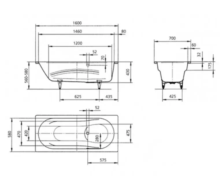 Kaldewei - Ambiente - Fürdőkád - 233634013001 – 2. kép