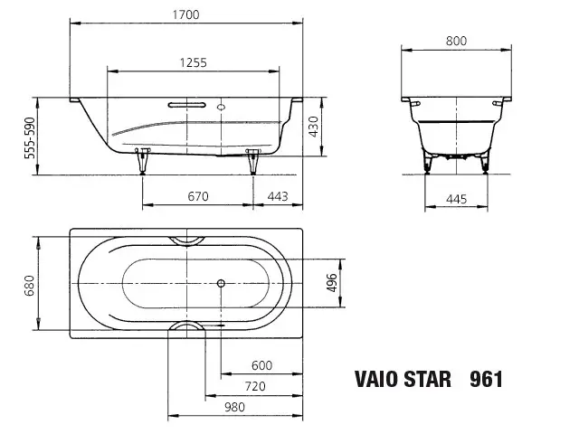Kaldewei - Ambiente - Fürdőkád - 234130003001 – 2. kép