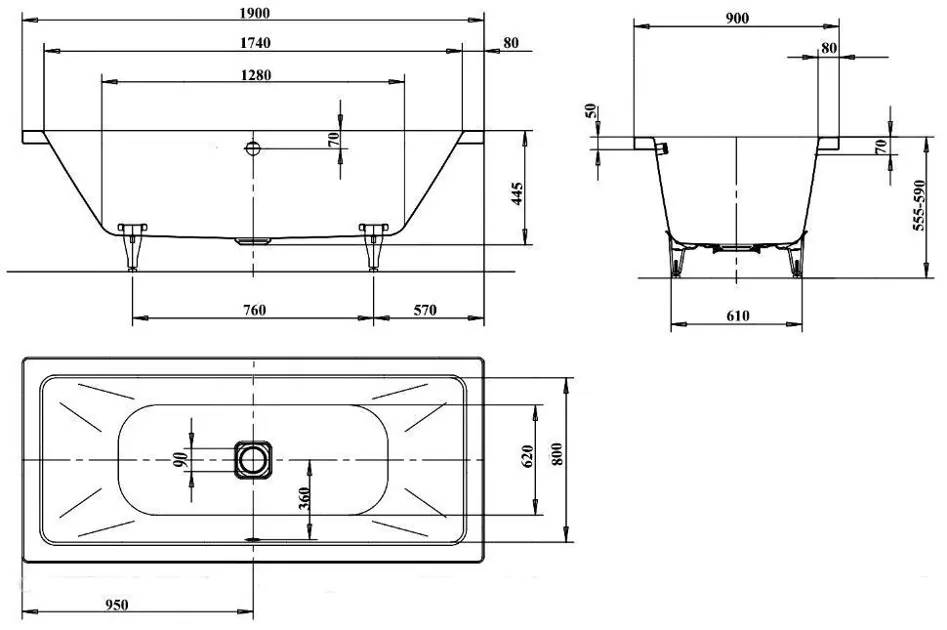 Kaldewei - Avantgarde - Fürdőkád - 235210113001 – 2. kép