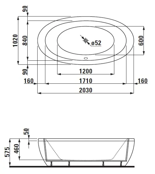 Laufen - Il Bagno Alessi One - Fürdőkád - H2419700000001 – 2. kép