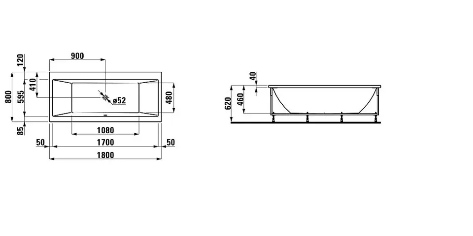 Laufen - Pro - Fürdőkád - H2329510006951 – 2. kép