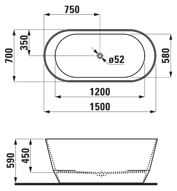 Laufen - Pro - Fürdőkád - H2439520000001 – 2. kép