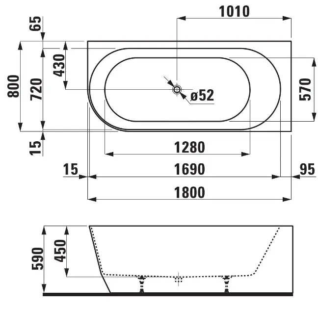 Laufen - Pro - Fürdőkád - H2449550000001 – 2. kép