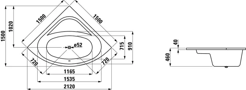Laufen - Solutions - Fürdőkád - H2445000000001 – 2. kép
