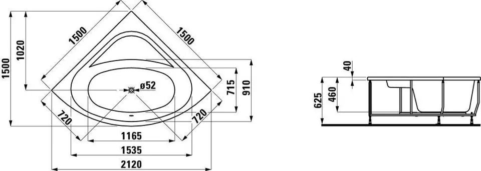 Laufen - Solutions - Fürdőkád - H2445010000001 – 2. kép