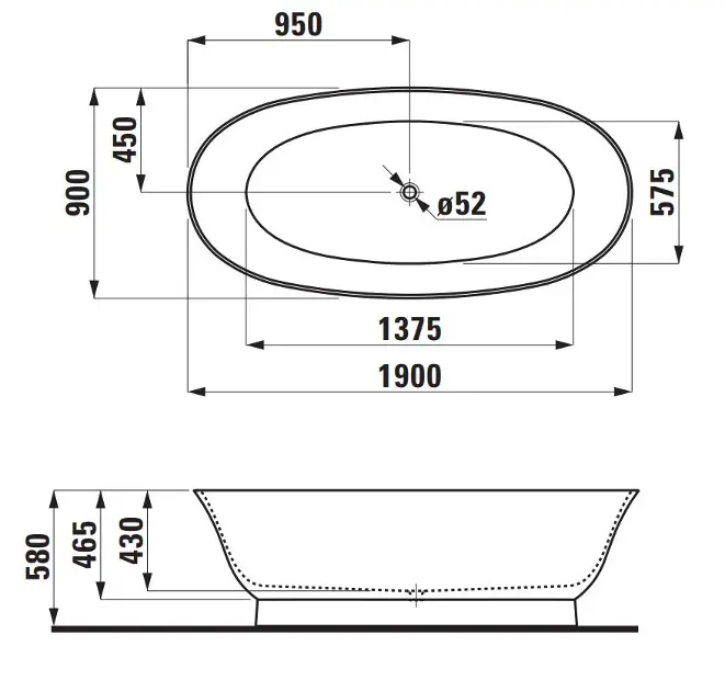 Laufen - The New Classic - Fürdőkád - H2208520000001 – 2. kép