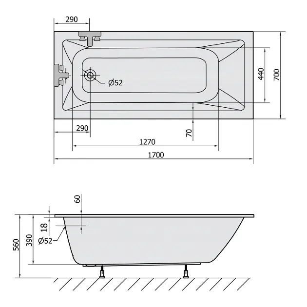 Polysan - Bathtubs - Fürdőkád - 71708S – 2. kép