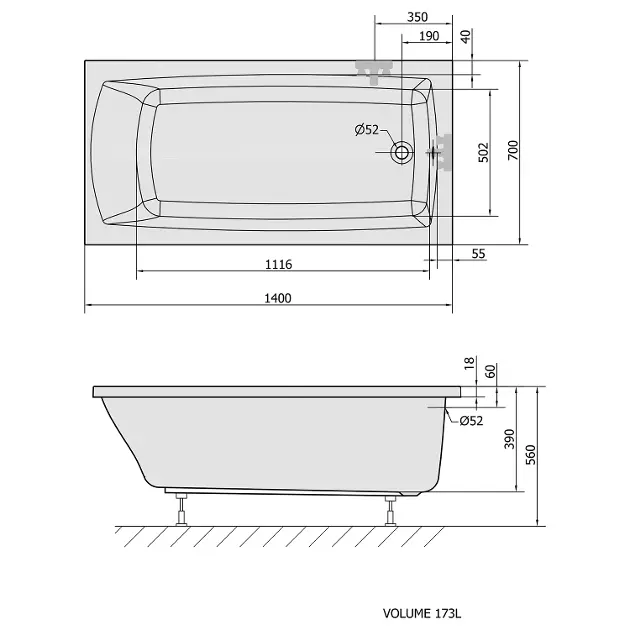 Polysan - Bathtubs - Fürdőkád - 72201S – 2. kép