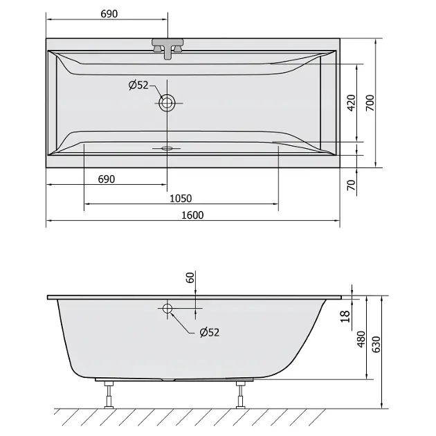 Polysan - Bathtubs - Fürdőkád - 73611S – 2. kép