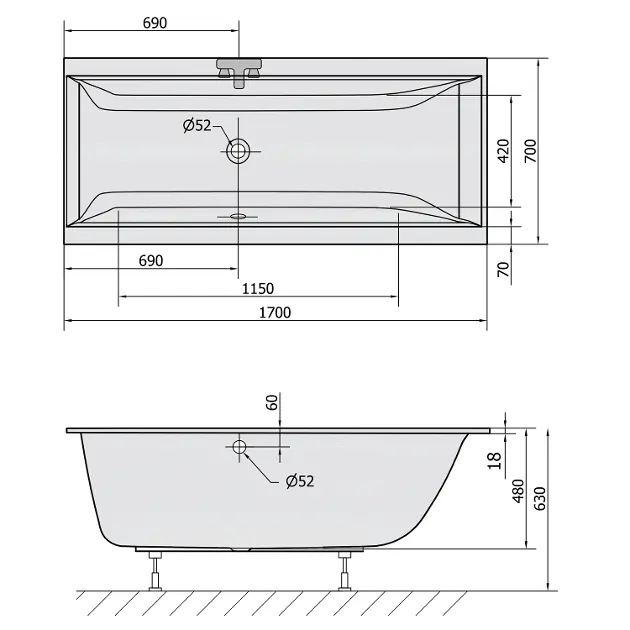 Polysan - Bathtubs - Fürdőkád - 74611S – 2. kép