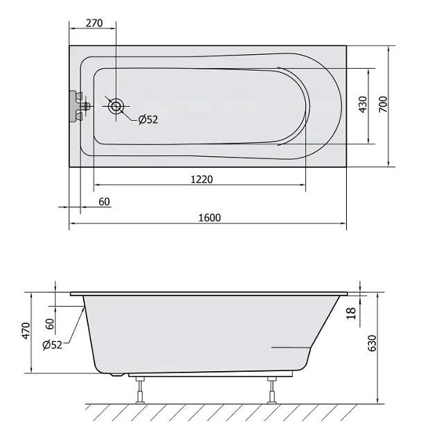 Polysan - Bathtubs - Fürdőkád - 86111S – 2. kép