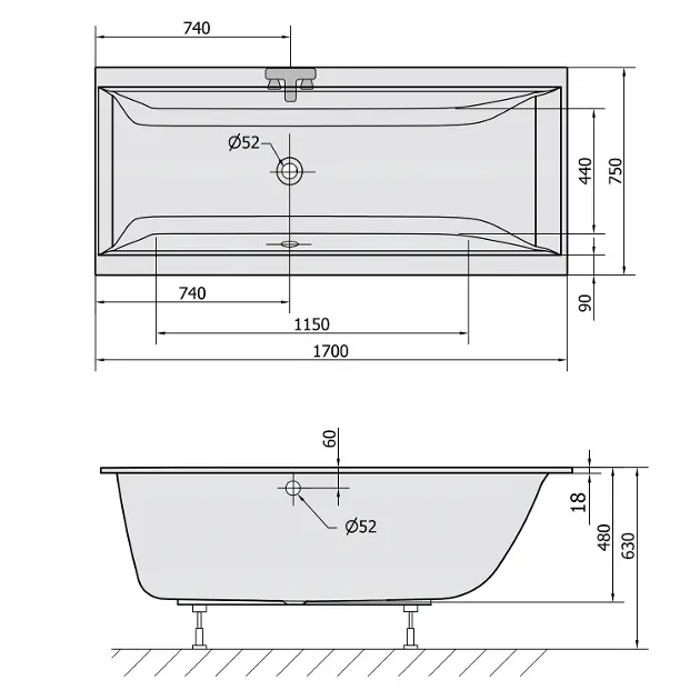Polysan - Bathtubs - Fürdőkád - 94611S – 2. kép