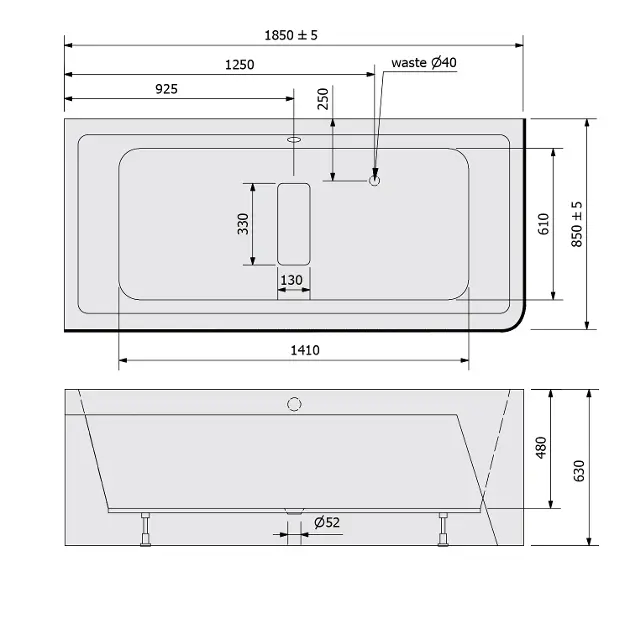 Polysan - Monolith - Fürdőkád - 71607MCL – 2. kép