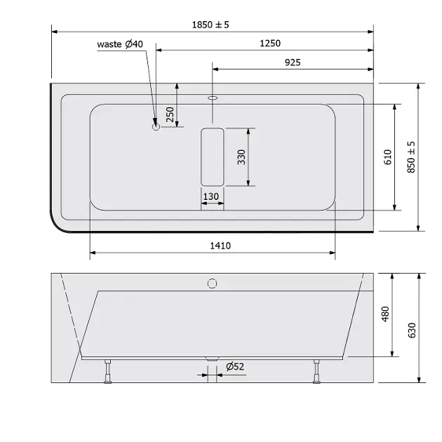 Polysan - Monolith - Fürdőkád - 71607MCR – 2. kép