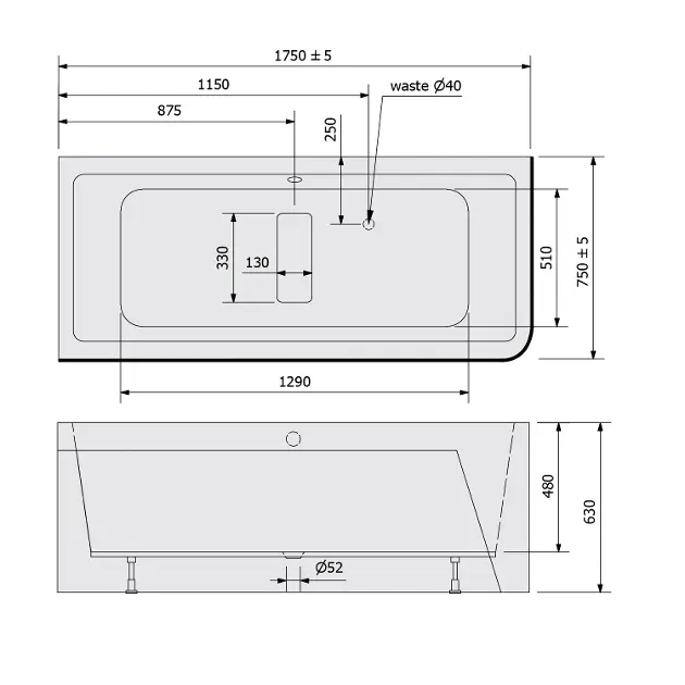 Polysan - Monolith - Fürdőkád - 72034MCL – 2. kép