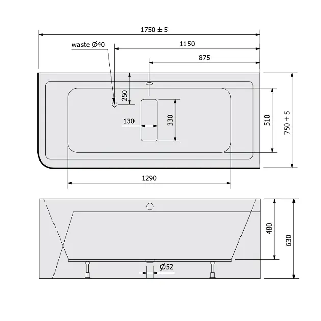 Polysan - Monolith - Fürdőkád - 72034MCR – 2. kép