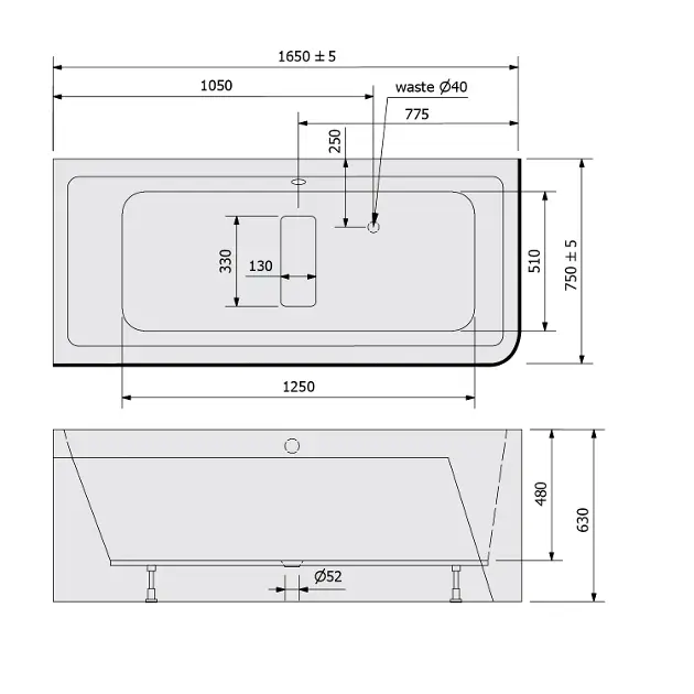 Polysan - Monolith - Fürdőkád - 72403MCL – 2. kép