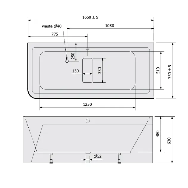 Polysan - Monolith - Fürdőkád - 72403MCR – 2. kép
