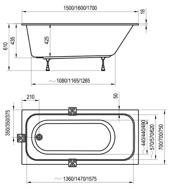Ravak - Chrome Slim - Fürdőkád - C721300000 – 2. kép