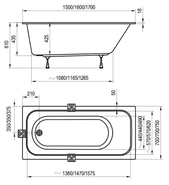 Ravak - Chrome Slim - Fürdőkád - C731300000 – 2. kép