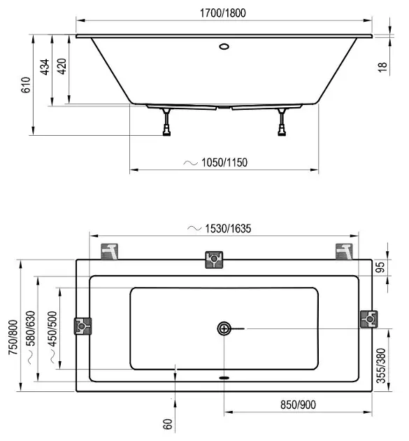 Ravak - Formy 01 Slim - Fürdőkád - C691300000 – 2. kép