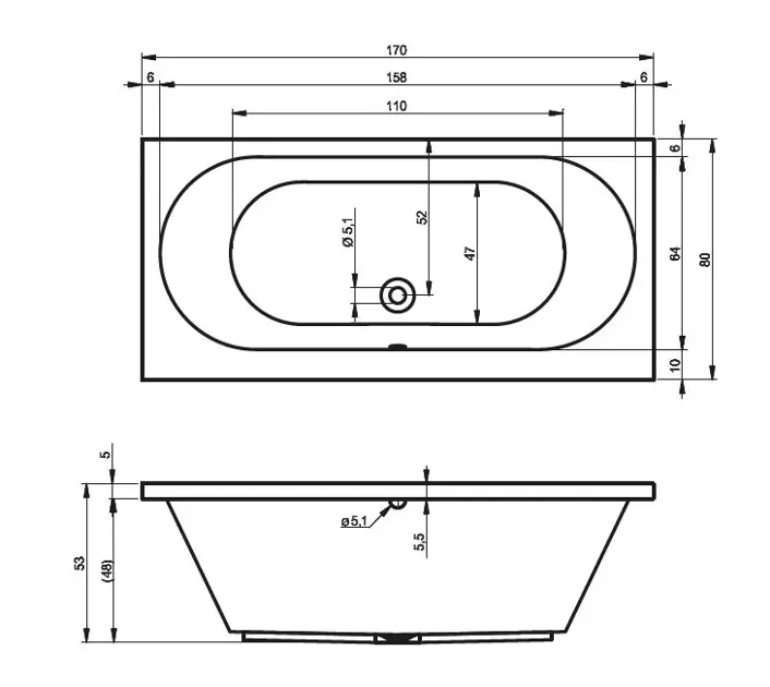 RIHO - Carolina - Fürdőkád - B055001005 – 2. kép