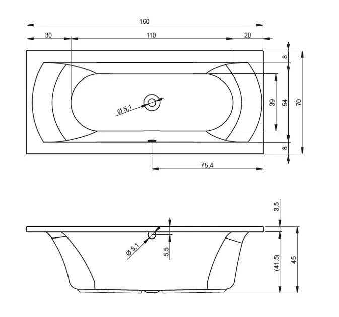 RIHO - Lima - Fürdőkád - B050001005 – 2. kép