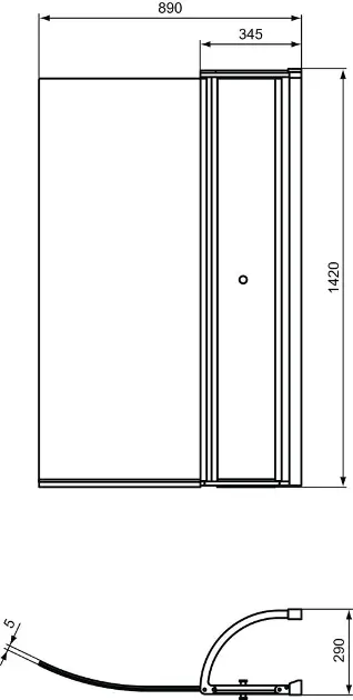 Ideal Standard - Connect Air - Kádparaván - E1137EO – 2. kép