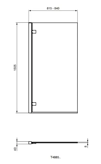 Ideal Standard - i.Life - Kádparaván - T4885EO – 2. kép