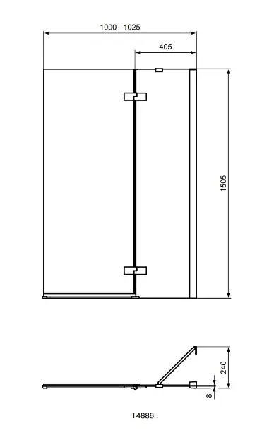 Ideal Standard - i.Life - Kádparaván - T4886EO – 2. kép