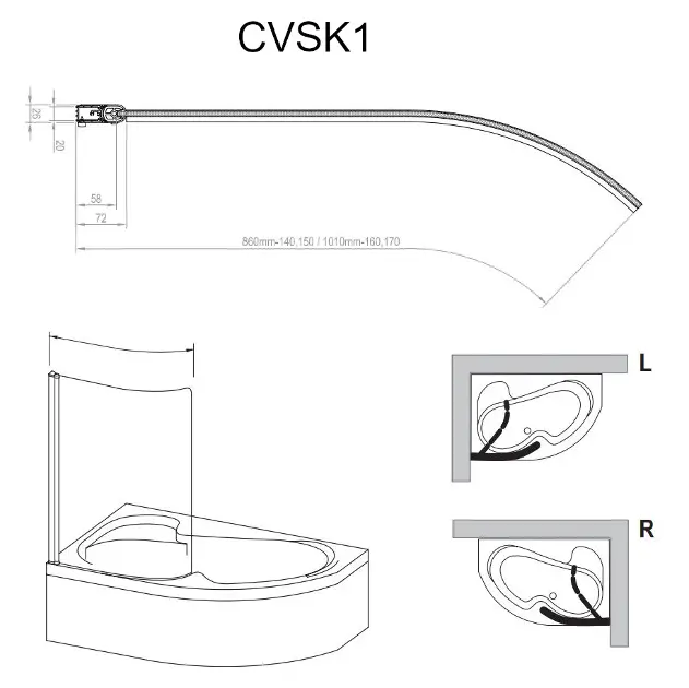 Ravak - Chrome - Kádparaván - 7QLM0C00Y1 – 2. kép