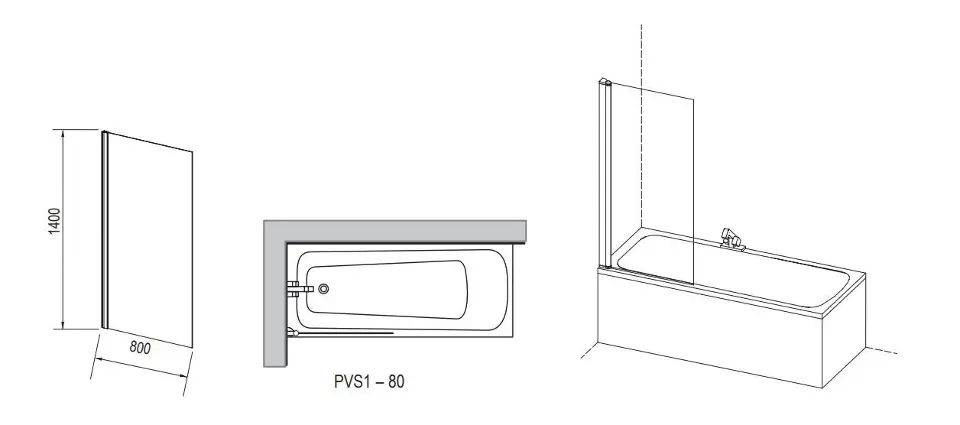Ravak - Pivot - Kádparaván - 79840300Z1 – 3. kép